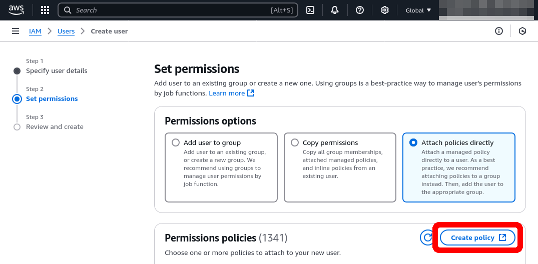AWS Create Policy